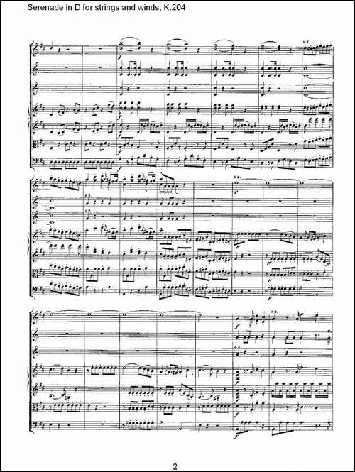 Serenade-in-D-for-strings-and-winds,-K.204-D调管弦乐小-其他谱