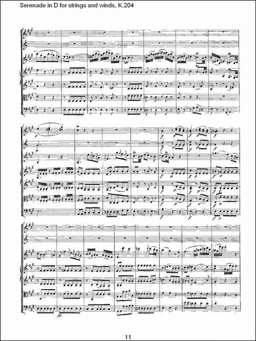 Serenade-in-D-for-strings-and-winds,-K.204-D调管弦乐小-其他谱