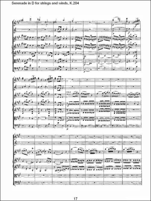Serenade-in-D-for-strings-and-winds,-K.204-D调管弦乐小-其他谱