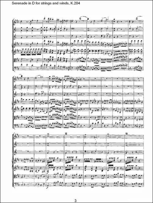 Serenade-in-D-for-strings-and-winds,-K.204-D调管弦乐小-其他谱