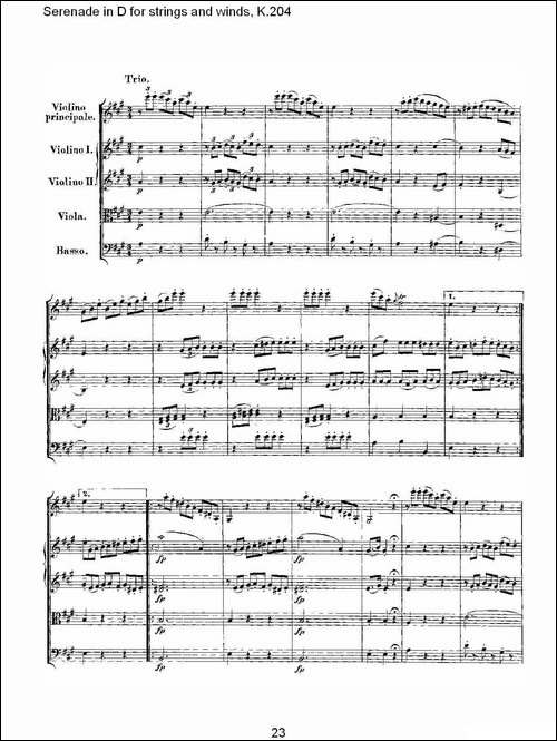 Serenade-in-D-for-strings-and-winds,-K.204-D调管弦乐小-其他谱