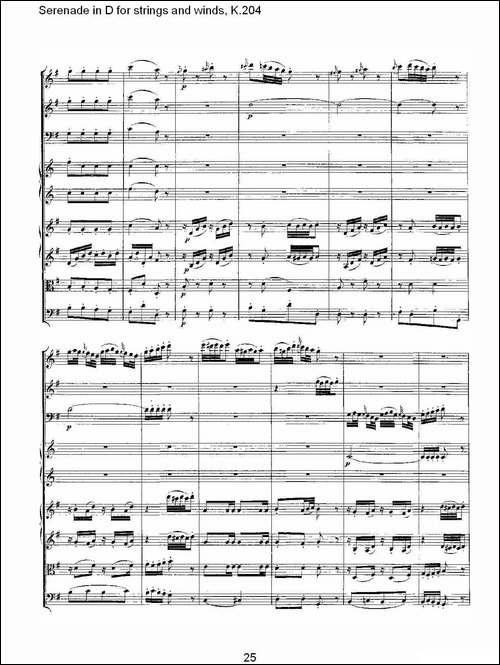 Serenade-in-D-for-strings-and-winds,-K.204-D调管弦乐小-其他谱