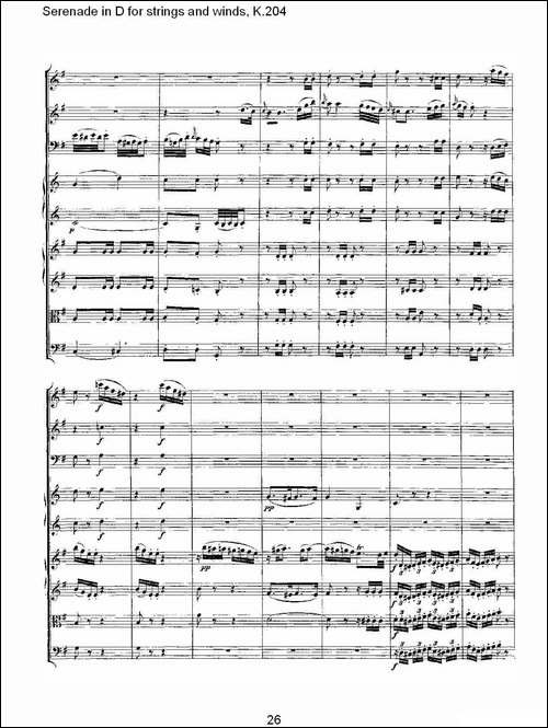Serenade-in-D-for-strings-and-winds,-K.204-D调管弦乐小-其他谱