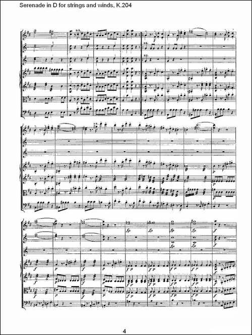 Serenade-in-D-for-strings-and-winds,-K.204-D调管弦乐小-其他谱