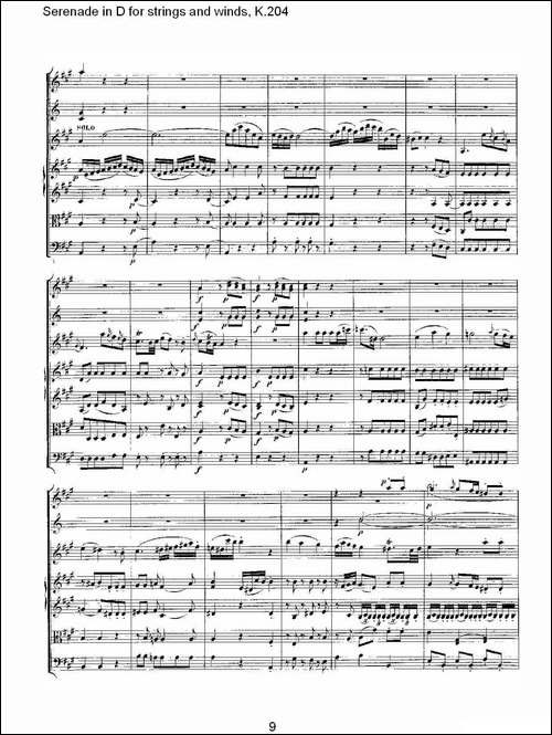 Serenade-in-D-for-strings-and-winds,-K.204-D调管弦乐小-其他谱