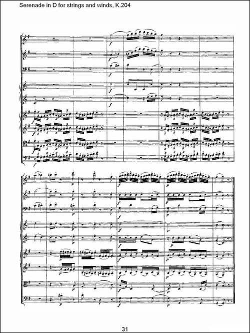 Serenade-in-D-for-strings-and-winds,-K.20-D调管弦乐小夜-其他谱