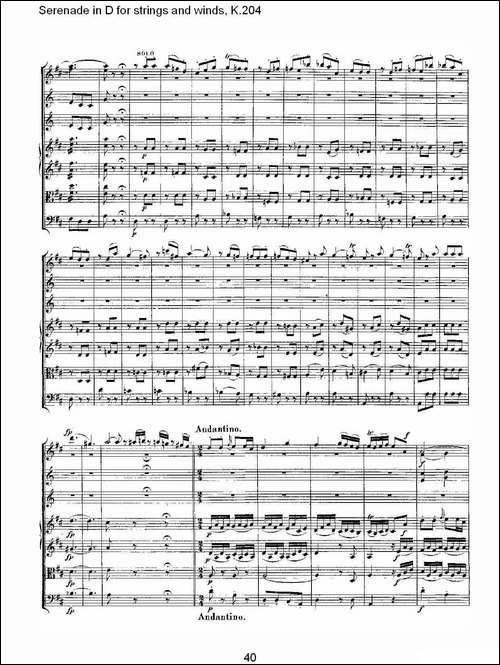 Serenade-in-D-for-strings-and-winds,-K.20-D调管弦乐小夜-其他谱