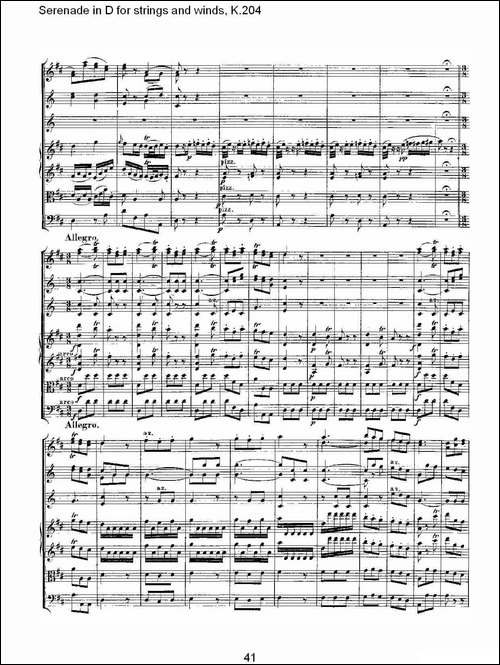 Serenade-in-D-for-strings-and-winds,-K.20-D调管弦乐小夜-其他谱