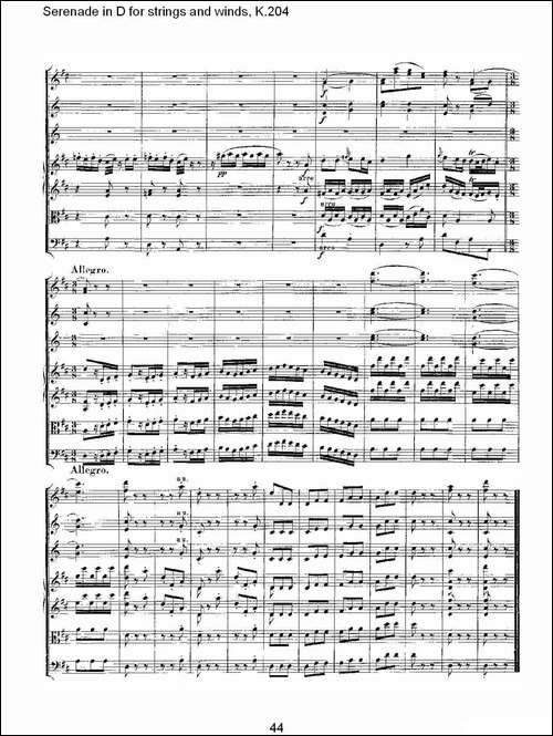 Serenade-in-D-for-strings-and-winds,-K.20-D调管弦乐小夜-其他谱