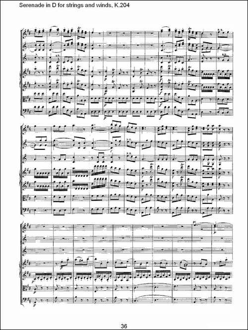 Serenade-in-D-for-strings-and-winds,-K.20-D调管弦乐小夜-其他谱
