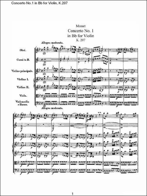 Concerto-No.1-in-Bb-for-Violin,-K.207-Bb调小提琴第一协奏曲-其他谱