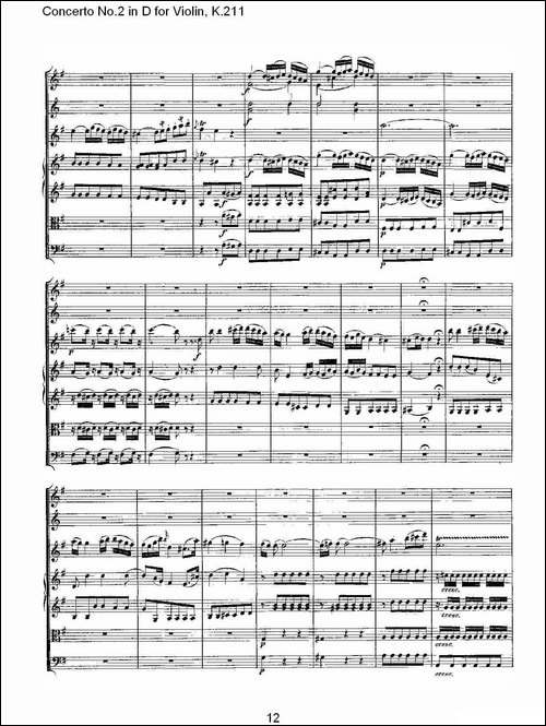Concerto-No.2-in-D-for-Violin,-K.211-D调小提琴第二协奏曲,--其他谱