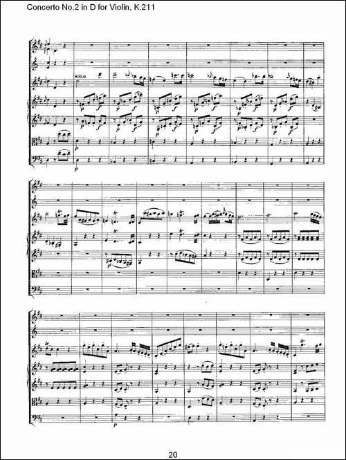 Concerto-No.2-in-D-for-Violin,-K.211-D调小提琴第二协奏曲,--其他谱