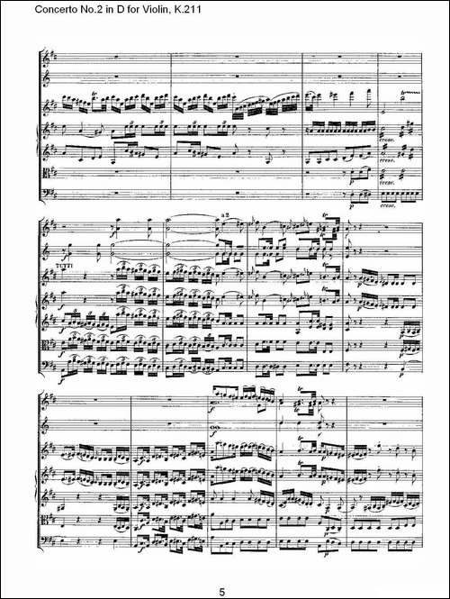 Concerto-No.2-in-D-for-Violin,-K.211-D调小提琴第二协奏曲,--其他谱