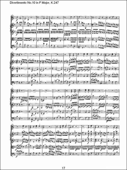 Divertimento-No.10-in-F-Major,-K.247-F大调第十嬉游曲，K.2-其他谱