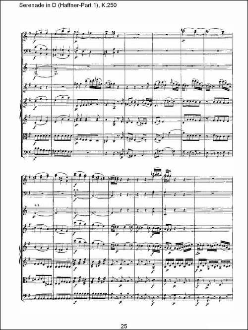 Serenade-in-D-Haffner-Part-1,-K.250----D调小夜-其他谱