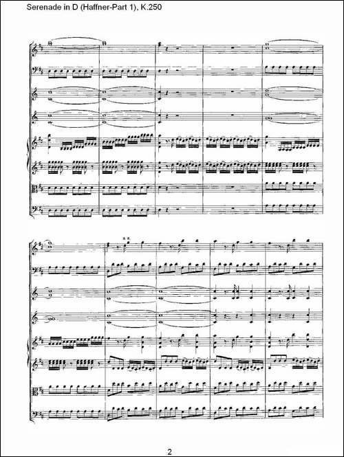 Serenade-in-D-Haffner-Part-1,-K.250----D调小夜-其他谱