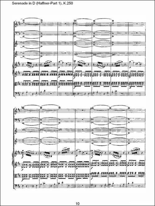 Serenade-in-D-Haffner-Part-1,-K.250----D调小夜-其他谱
