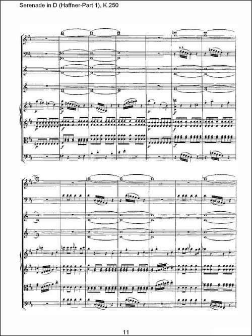 Serenade-in-D-Haffner-Part-1,-K.250----D调小夜-其他谱