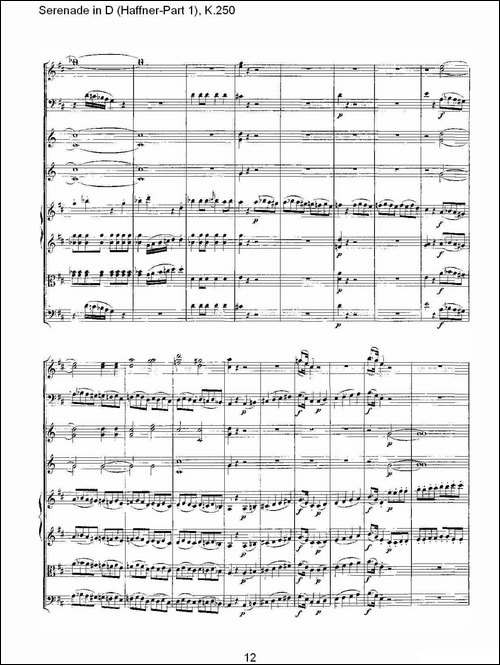 Serenade-in-D-Haffner-Part-1,-K.250----D调小夜-其他谱