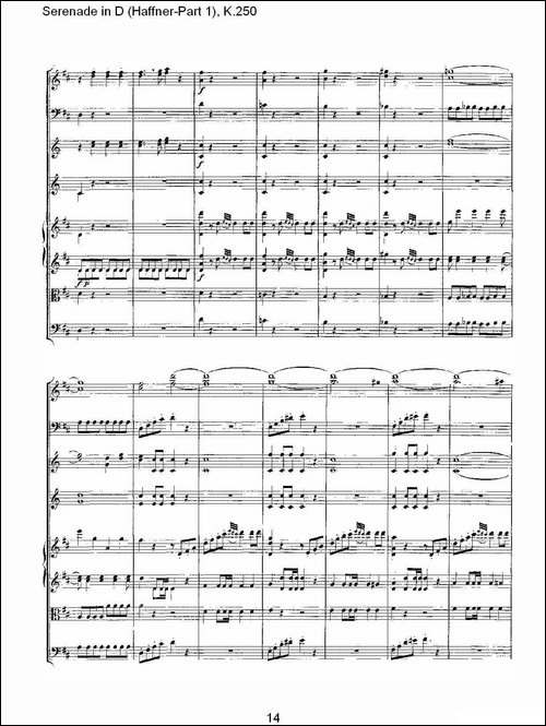Serenade-in-D-Haffner-Part-1,-K.250----D调小夜-其他谱