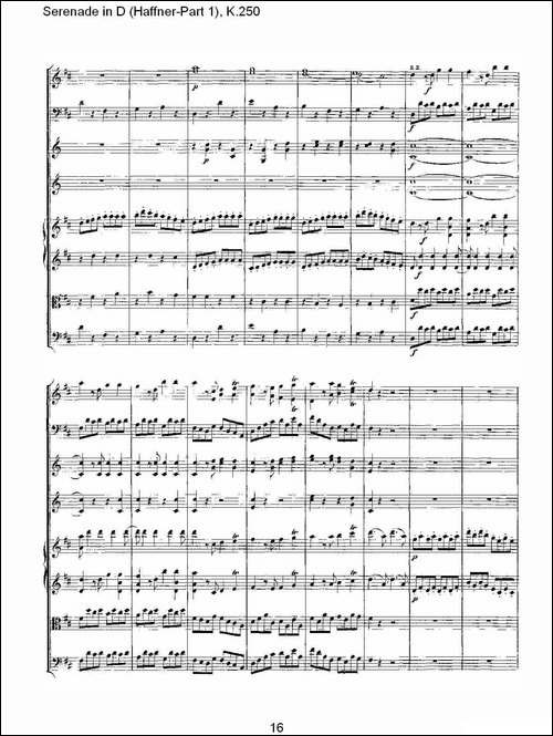 Serenade-in-D-Haffner-Part-1,-K.250----D调小夜-其他谱