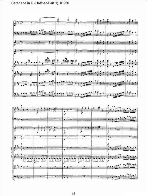 Serenade-in-D-Haffner-Part-1,-K.250----D调小夜-其他谱