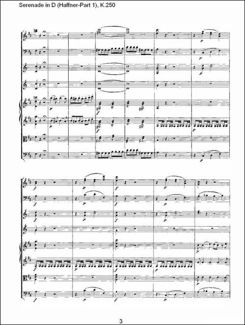 Serenade-in-D-Haffner-Part-1,-K.250----D调小夜-其他谱