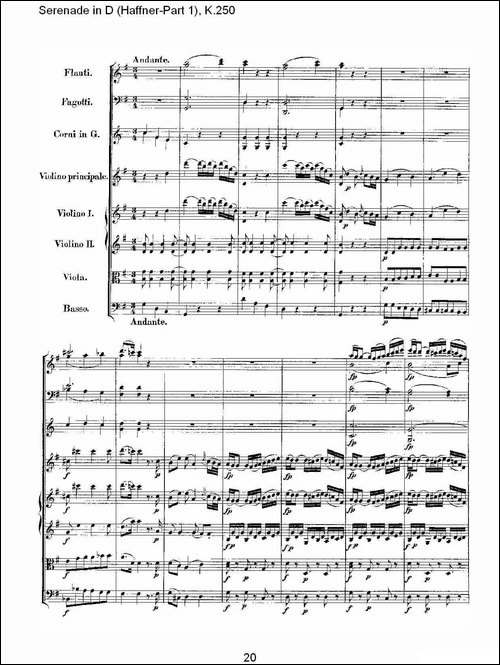 Serenade-in-D-Haffner-Part-1,-K.250----D调小夜-其他谱