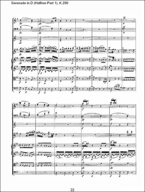 Serenade-in-D-Haffner-Part-1,-K.250----D调小夜-其他谱