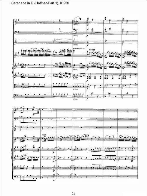 Serenade-in-D-Haffner-Part-1,-K.250----D调小夜-其他谱