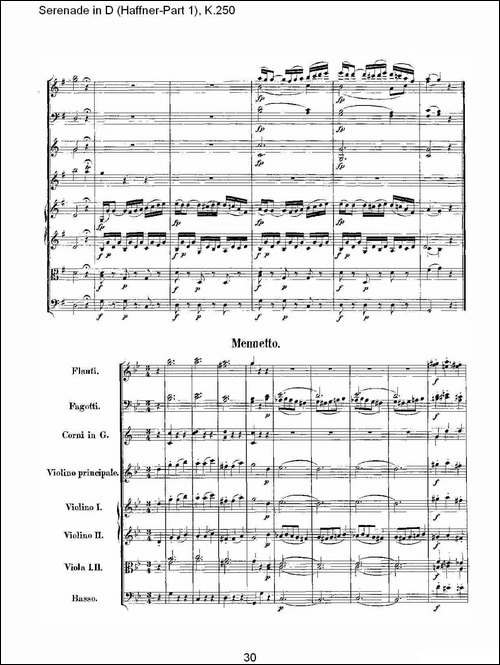 Serenade-in-D-Haffner-Part-1,-K.250----D调小夜-其他谱