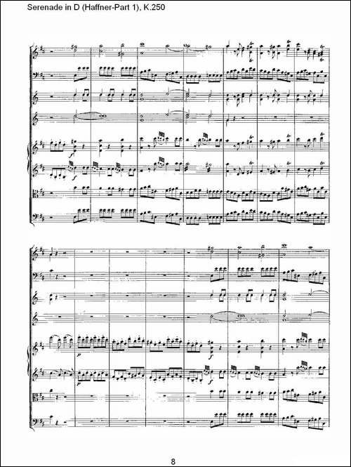 Serenade-in-D-Haffner-Part-1,-K.250----D调小夜-其他谱