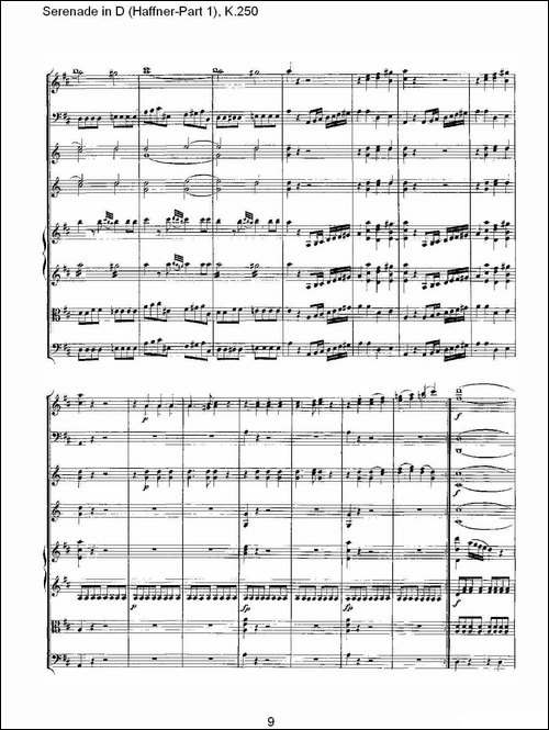 Serenade-in-D-Haffner-Part-1,-K.250----D调小夜-其他谱