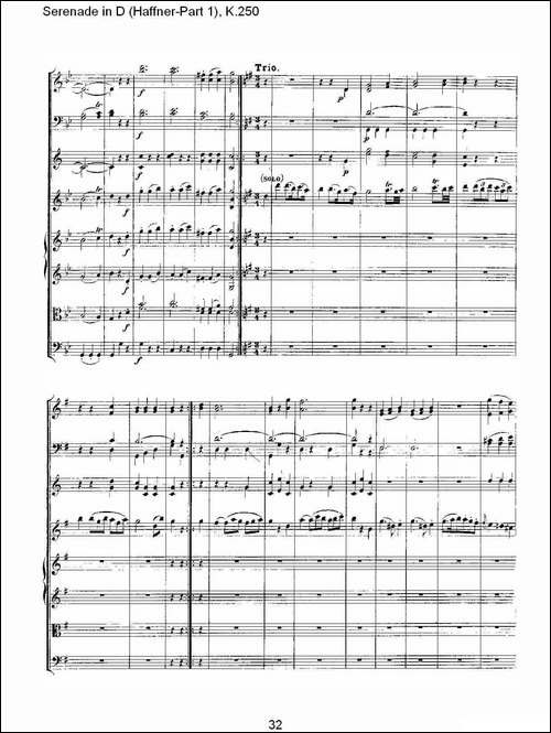 Serenade-in-D-Haffner-Part-1,-K.250----D调小夜-其他谱