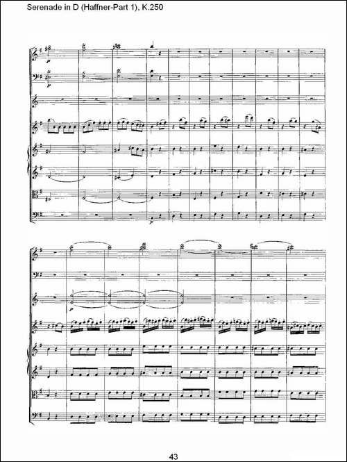 Serenade-in-D-Haffner-Part-1,-K.250----D调小夜-其他谱