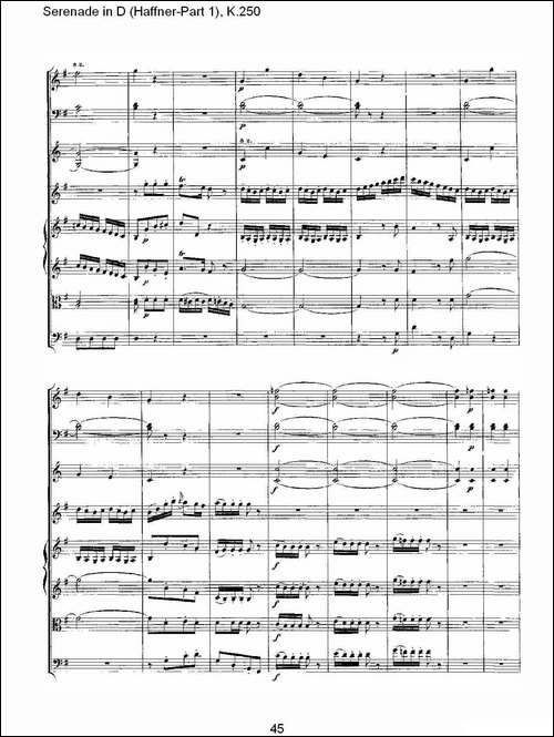 Serenade-in-D-Haffner-Part-1,-K.250----D调小夜-其他谱