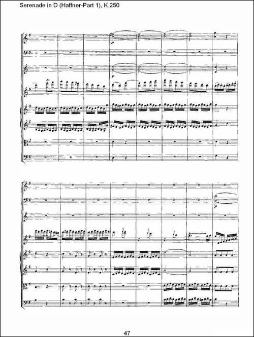 Serenade-in-D-Haffner-Part-1,-K.250----D调小夜-其他谱