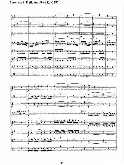 Serenade-in-D-Haffner-Part-1,-K.250----D调小夜-其他谱