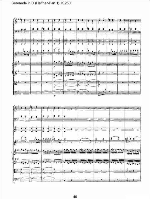 Serenade-in-D-Haffner-Part-1,-K.250----D调小夜-其他谱