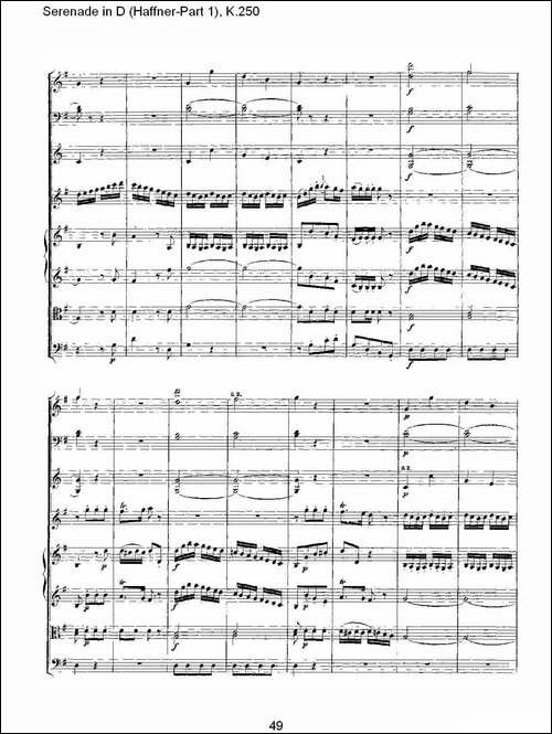 Serenade-in-D-Haffner-Part-1,-K.250----D调小夜-其他谱