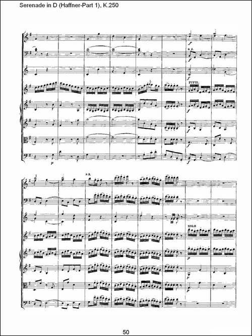 Serenade-in-D-Haffner-Part-1,-K.250----D调小夜-其他谱