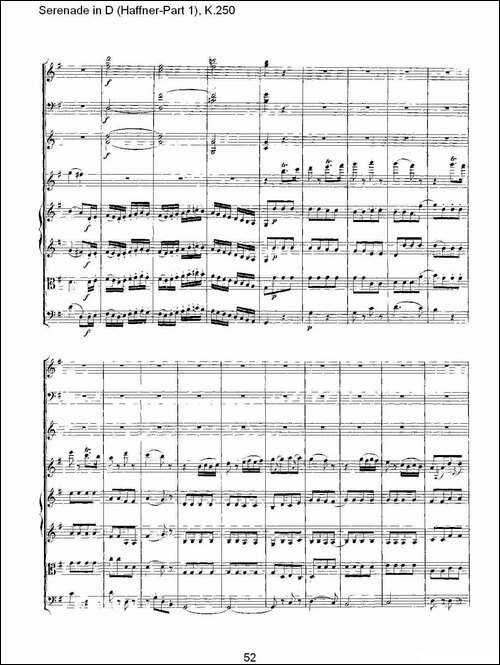 Serenade-in-D-Haffner-Part-1,-K.250----D调小夜-其他谱