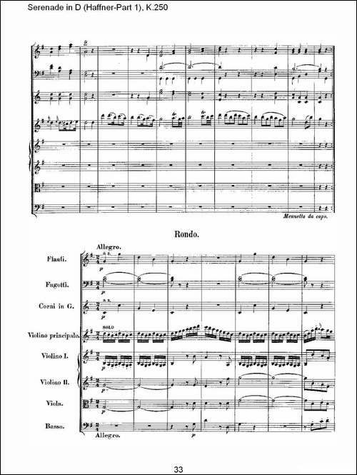 Serenade-in-D-Haffner-Part-1,-K.250----D调小夜-其他谱
