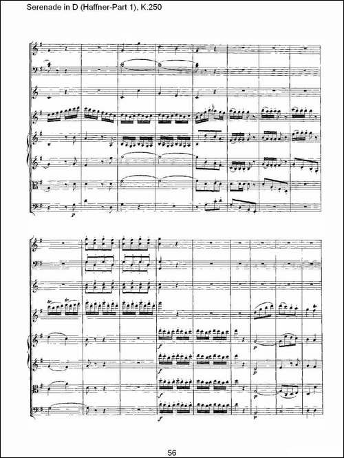Serenade-in-D-Haffner-Part-1,-K.250----D调小夜-其他谱