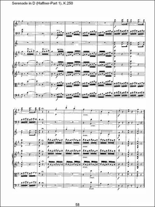 Serenade-in-D-Haffner-Part-1,-K.250----D调小夜-其他谱