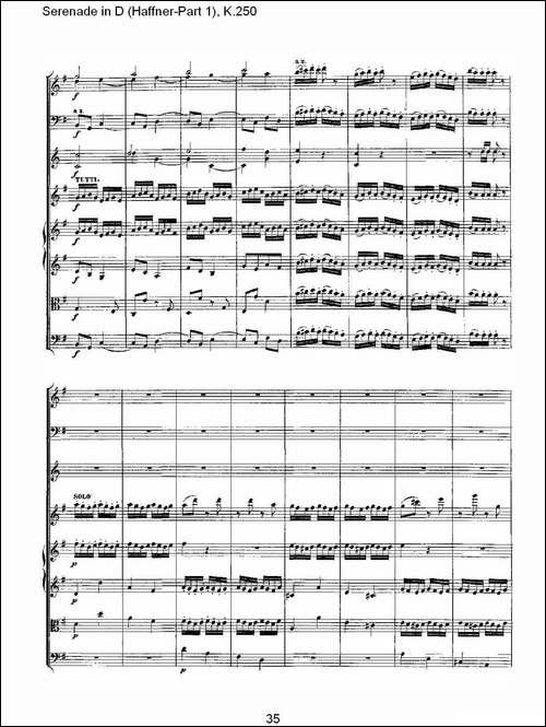 Serenade-in-D-Haffner-Part-1,-K.250----D调小夜-其他谱