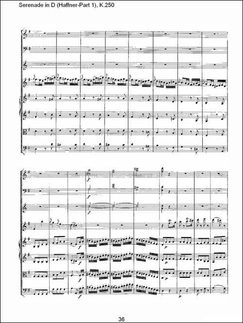 Serenade-in-D-Haffner-Part-1,-K.250----D调小夜-其他谱
