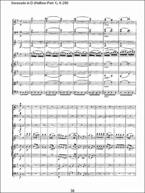 Serenade-in-D-Haffner-Part-1,-K.250----D调小夜-其他谱
