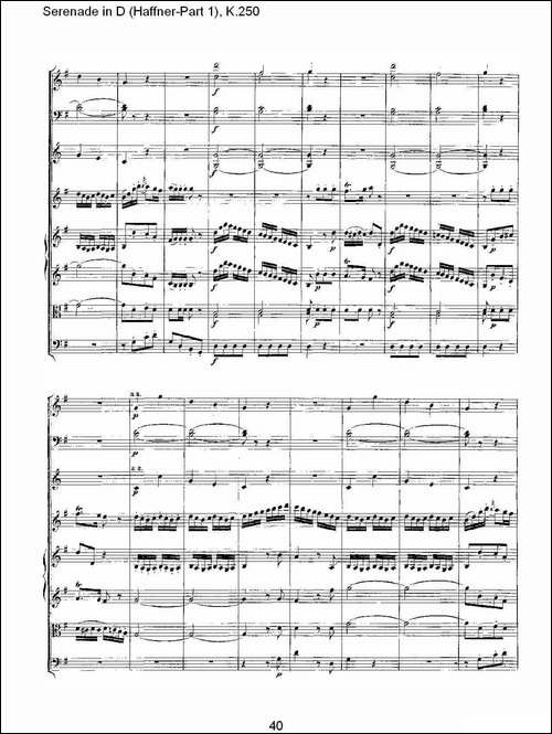 Serenade-in-D-Haffner-Part-1,-K.250----D调小夜-其他谱